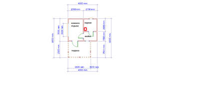 Б-15  ГАБАРИТНЫЕ РАЗМЕРЫ: (3,5Х4,5М) 1 ЭТАЖ, ОБЩАЯ ПЛОЩАДЬ: 24.5М²