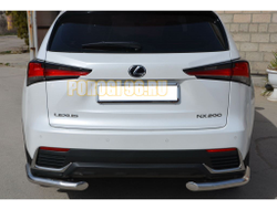Защита заднего бампера угловая  d60 для Lexus NX200/NX300 2017-