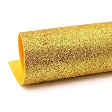Фоамиран глиттерный Premium, толщина 2 мм, 20*30 см, цвет золото (№26)