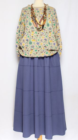 Джемпер  "МЕЛКИЕ ЦВЕТОЧКИ" бежевый до р.52