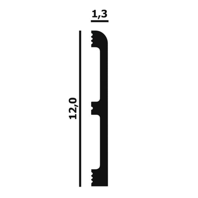 Плинтус напольный Перфект Plus P68, из дюрополимера, влагостойкий, под покраску, 2 метра