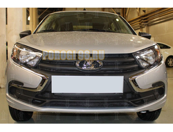 Защита радиатора Lada Granta 2018- (4 части) black низ