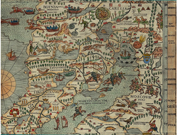 Картина обогреватель, фото старинной Карты Московии 1539