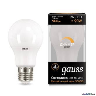 Gauss LED A60 DIM 11w 840 E27
