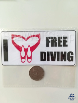 Наклейка сувенир оракал Надпись Freediving №20 !promo