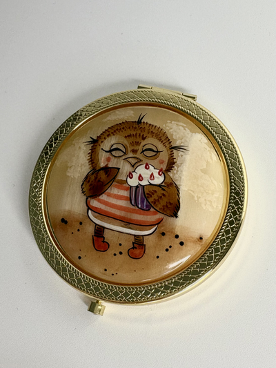 Зеркальце карманное с камнем селенит, разные изображения