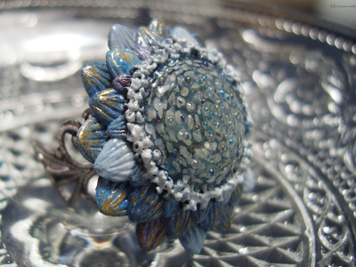 "Астра Галактика", фэнтезийное кольцо-цветок в космическом стиле