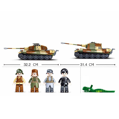 Слубан Военный конструктор Танк 2в1 Королевский Тигр и Ягдтигр M38-B0980