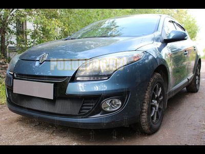 Защита радиатора Renault Megane III (рестайлинг 1) 2012-2014 black верх