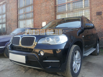 Защита радиатора BMW X5 E70 2006-2013 / BMW X6 2008-2014-... (3D) black PREMIUM