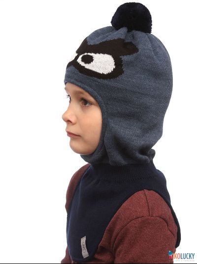 Шапка-шлем &quot;Зубастик2&quot; 22201-04, цвет джинс, р. 50-52