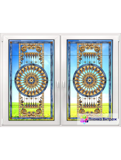 Витражная пленка, витражная пленка самоклеющаяся, пленочный витраж с классическим рисунком