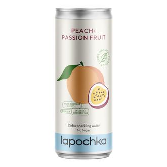 Напиток среднегазированный Detox "Peach+Passion Fruit", 0,33л, (Lapochka)