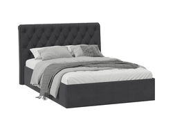 Кровать Скарлет двойная Универсальная с ПМ Тип 1 Велюр Графит 1400