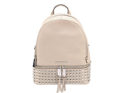 Рюкзак Michael Kors Rhea с серебряными заклепками бежевый