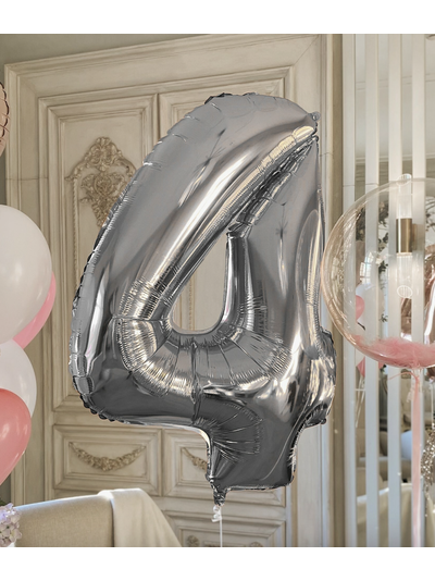 Фольгированный шар Цифра серебро