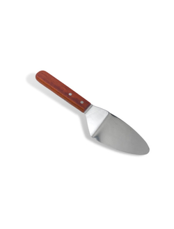 Лопатка для пиццы 28 см, изогнутая, рабочая часть 15*7,5 см, нержавеющая сталь, широкая, с деревянной ручкой