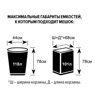 Мешки для мусора ПВД 120л 25мкм 10шт/рул прозр 70x110см Paclan Professional