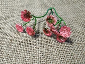 Цветочная добавка хризантема розовая, высота 8 см