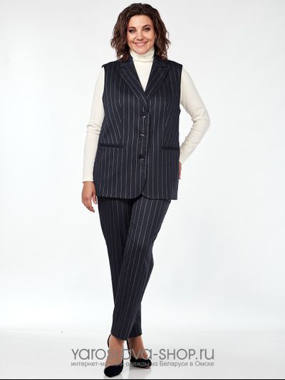 Модель: 2738.Костюм женский 2-х предметный, состоящий из жилета и брюк, из костюмного материала.