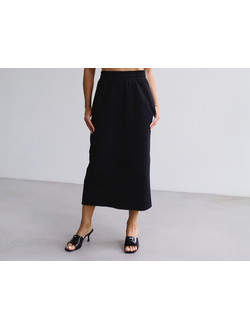 Юбка миди футер (черный)