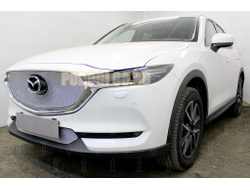 Защита радиатора Mazda CX-5 2017- 3D chrome верх PREMIUM