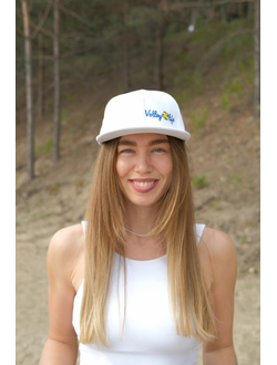 Кепка с прямым козырьком белая (Логотип Volleylife)