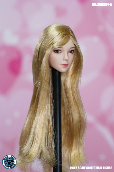 Женская голова (скульпт) с длинными волосами (блонд) 1/6 scale  (SDDX04A) - SUPER DUCK
