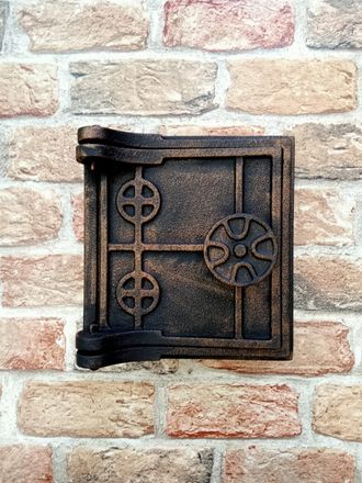 Дверка поддувальная ДПУ-1Рс, «Русский собор» (RLK) с установочными размерами 130 x 140 мм, крашеная с патиной