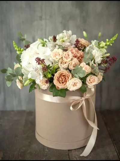 Шляпная коробка в кофейных тонах