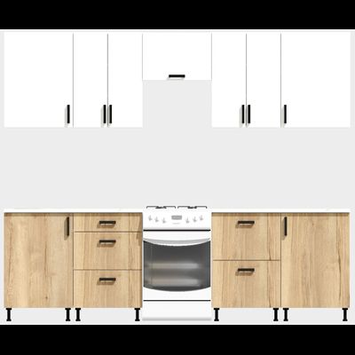 Кухня Эконом 2,4 метра (1200х1200) Цвет: Белый/Дуб Вотан