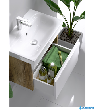 Подвесная тумба под умывальник «Смарт-60», цвет дуб балтийский