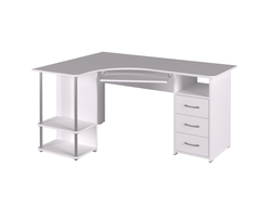 Стол компьютерный С-237 Белый структурный