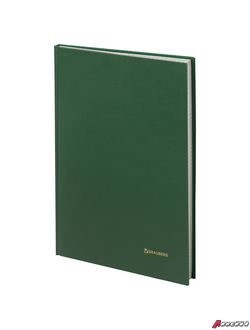 Книга учета 96 л., клетка, твердая, бумвинил, блок офсет, А4 (200×290 мм), BRAUBERG, зеленая. 130222