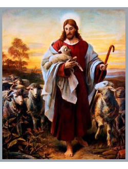 Добрый Пастырь. Образ Спасителя. Рукописная икона.