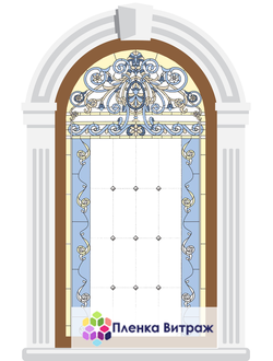 Витражная пленка, витражная пленка самоклеющаяся, пленочный витраж с классическим рисунком