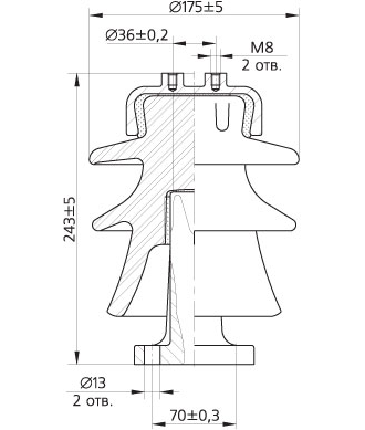 Изолятор опорно-штыревой высоковольтный ОНШ15-5