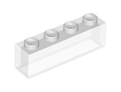 Brick 1 x 4 without Bottom Tubes, Trans-Clear (3066 4101659 4238274 6518156)