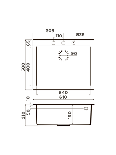 Мойка OMOIKIRI BOSEN 61A WH