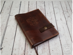 подарок руководителю, Ежедневник с гербом РФ, ежедневник из натуральной кожи, оригинальный подарок