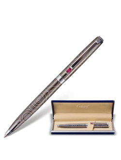 Ручка подарочная шариковая GALANT "Kawasaki", корпус серебристый с гравировкой, хромированные детали, пишущий узел 0,7 мм, синяя, 141361