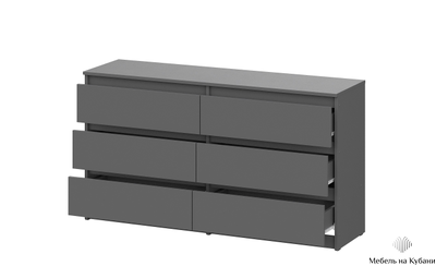 Денвер Комод с ящиками (1,38м) Графит серый