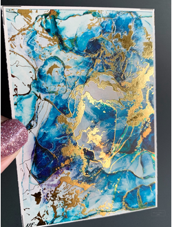 Слайдеры фольгированная акварель Alcohol Ink NF-015 GOLD