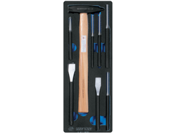 Набор зубил, выколоток, кернеров с молотком, ложемент, 8 предметов KING TONY 9-90118PRV