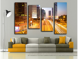 Модульная картина "Бег городской жизни"