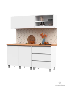 Хелен кухонный гарнитур 1,7м Белый/Белый