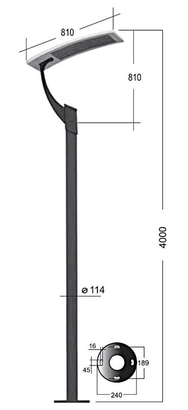 опора ОТ 114мм  до 3 м