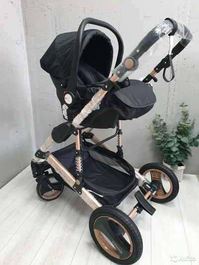 Детская коляска 3 в 1 Wisesonle Черный