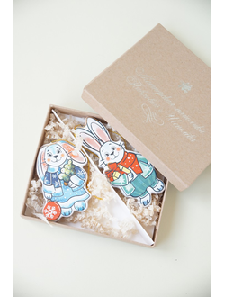 Комплект ёлочных игрушек "Зайцы"