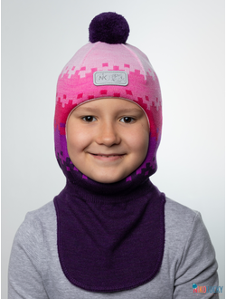 Шапка-шлем  20101-06, цвет фиолетовый, розовый р. 50-52